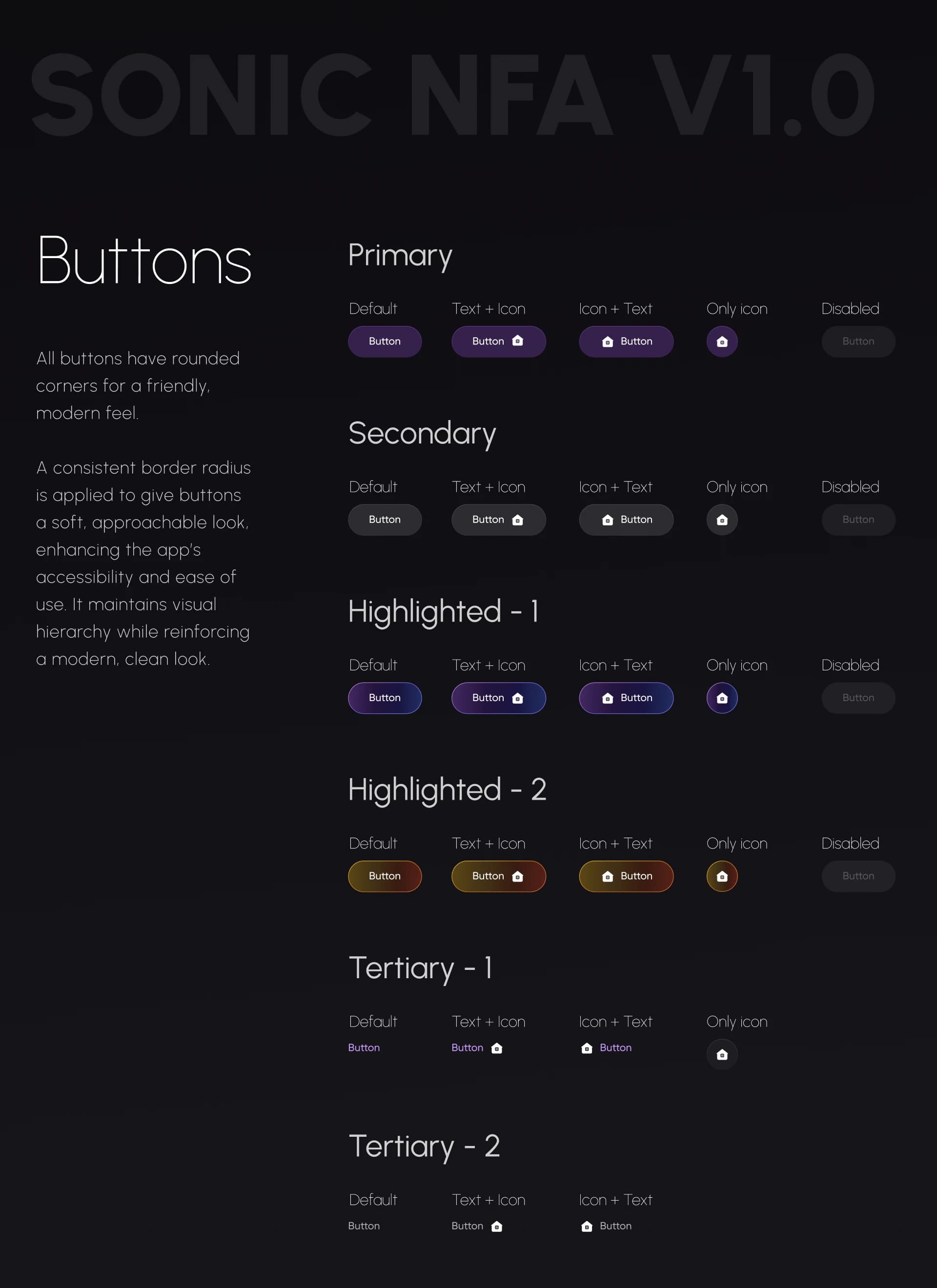 NoiseFit UI guideline: buttons