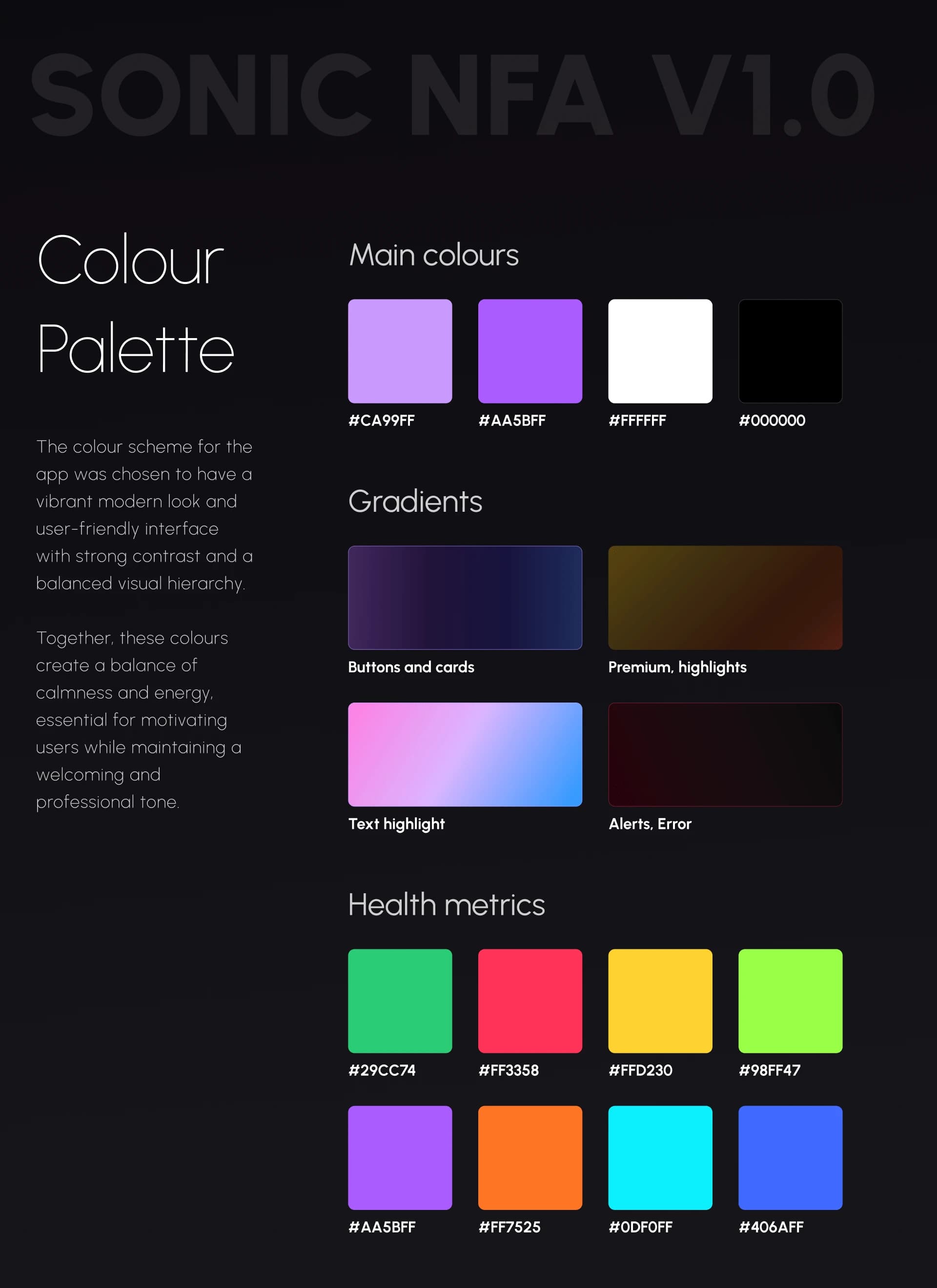 NoiseFit UI guideline: colour system